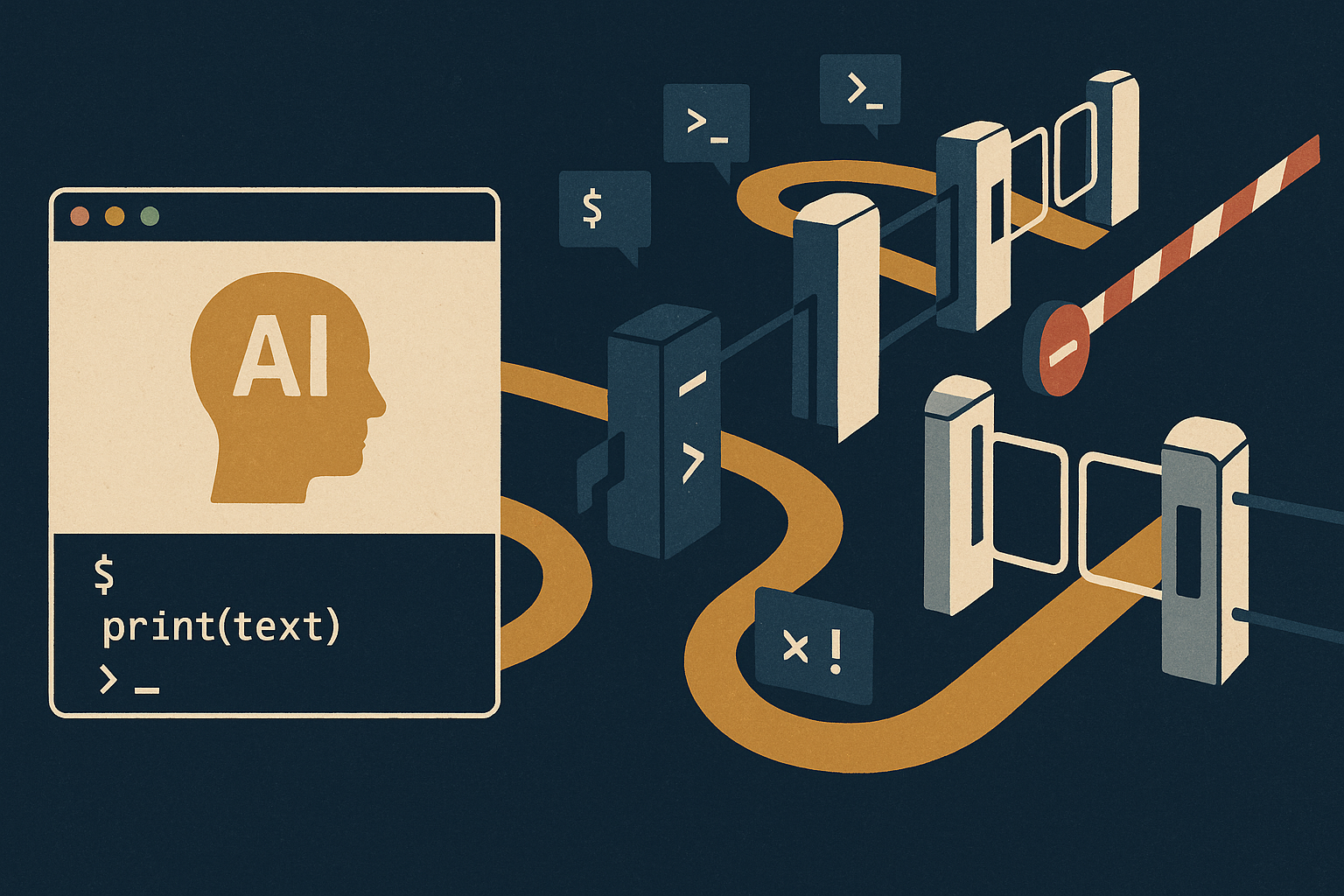 Cover illustration for "Hooks, not vibes: deterministic guard-rails for an AI coding agent".